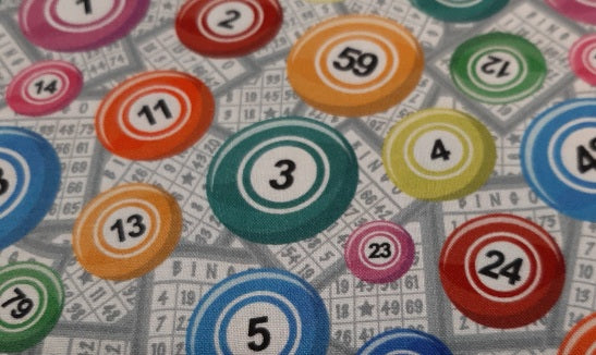 Bingo Balls Print - Cotton Fabric