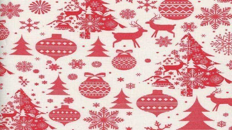 Cotton Christmas Fabric - White - Country Decoration Print - Christina's Fabrics Online Superstore. Shop now