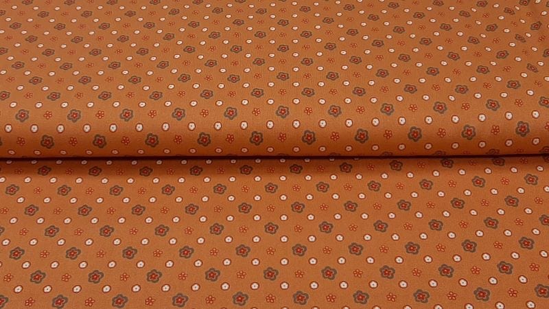 Cotton Fabric An Orange Tiny Floral Print - Christina's Fabrics Online Superstore. Shop now