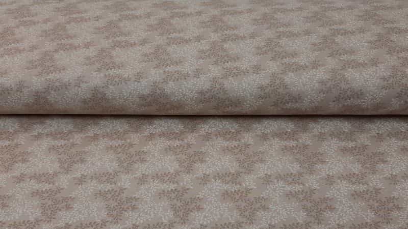 Cotton Fabric In A Beige Leaf Print - Christina's Fabrics Online Superstore. Shop now