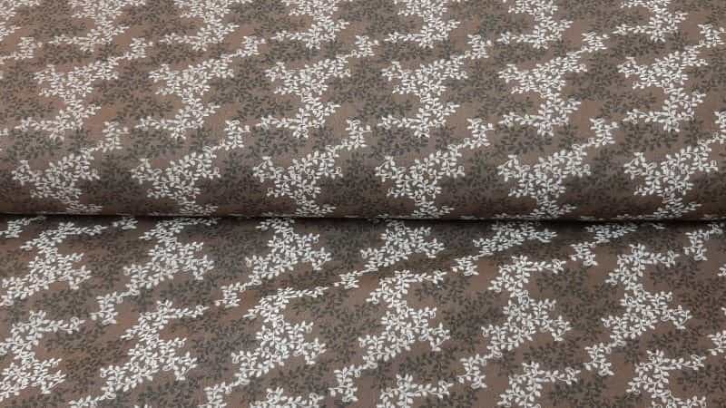 Cotton Fabric In A Brown Leaf Print - Christina's Fabrics Online Superstore. Shop now
