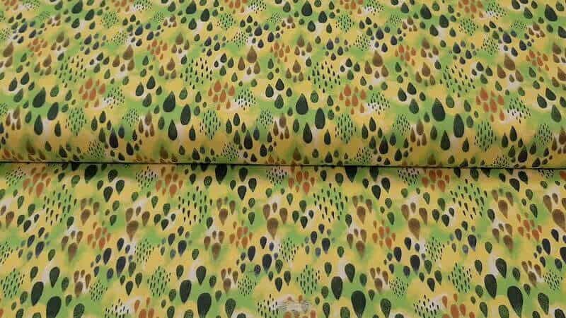 Cotton Fabric In A Green Drop Print - Christina's Fabrics Online Superstore. Shop now