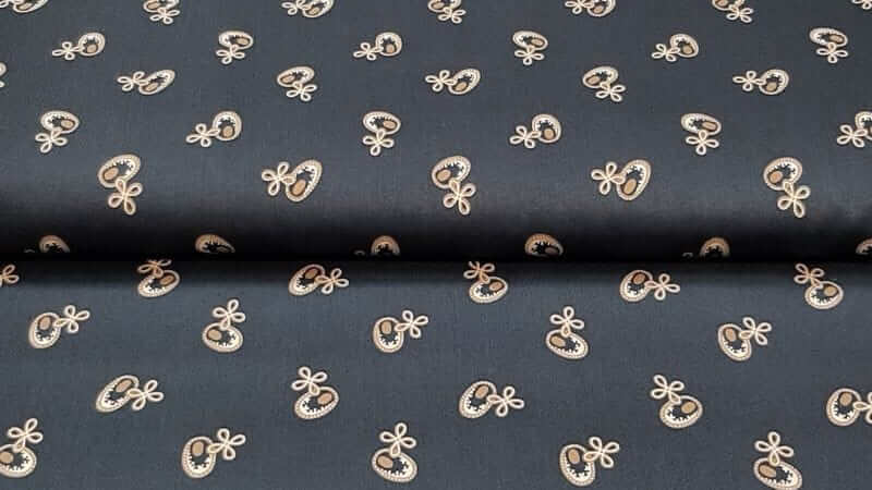 Cotton Fabric In A Navy Blue Print - Christina's Fabrics - Online Superstore. Shop now