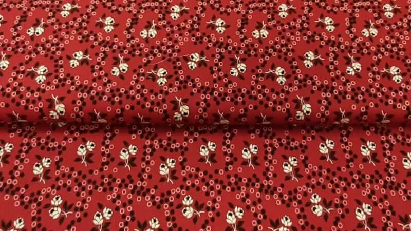 Cotton Fabric In A Red Floral Print - Christina's Fabrics - Online Superstore. Shop now