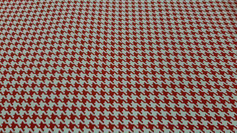 Cotton Fabric In Red and White Houndstooth - Christina's Fabrics - Online Superstore. Shop now
