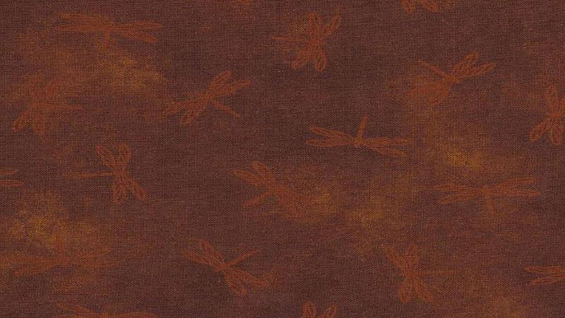 Cotton Fabric | Tonal | Rust | Dragonfly Print - Christina's Fabrics - Online Superstore. Shop now