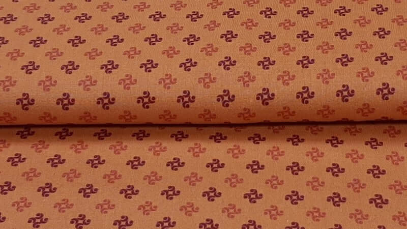 Cotton Fabric In Orange With A Small Print - Christina's Fabrics - Online Superstore. Shop now