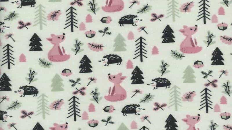 Flannel Fabric In A Mint Green Color With A Woodland Animal Print - Christina's Fabrics - Online Superstore. Shop now