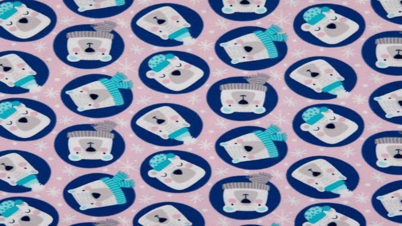 Flannel Fabric In Pink - With A Polar Bear Print - $5.25 - Christina's Fabrics - Online Superstore. Shop now