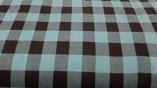 Flannel Fabric In Teal Buffalo Plaid - Christina's Fabrics - Online Superstore.  Shop now 