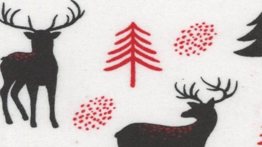 Flannel Fabric In White With A Deer Print - Christina's Fabrics Online Superstore.  Shop now 