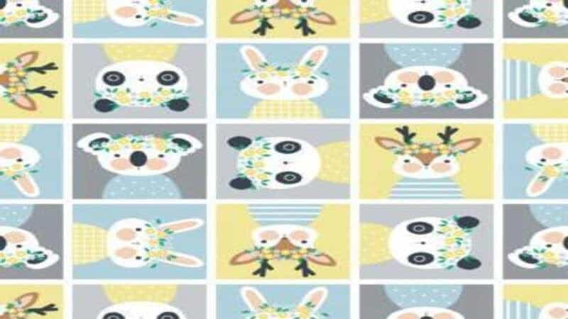Flannel Fabric Yellow Animal Blocks - Christina's Fabrics Online Superstore. Shop now