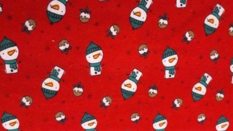 Flannel Fabrick In Red With A Snowman Print - Christina's Fabrics - Online Superstore. Shop now