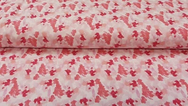 Woven Cotton, Watercolour Blossoms, Coral on Blush - $5.25 - Christina's Fabrics Online Superstore. Shop now
