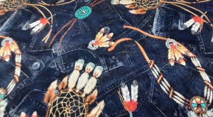 Cotton Fabric With A Dream Catcher Print - Christina's Fabrics - Online Superstore.  Shop now 