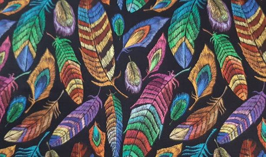 Cotton Fabric With A Feather Print - Christina's Fabrics - Christina's Fabrics - Online Superstore.  Shop now 