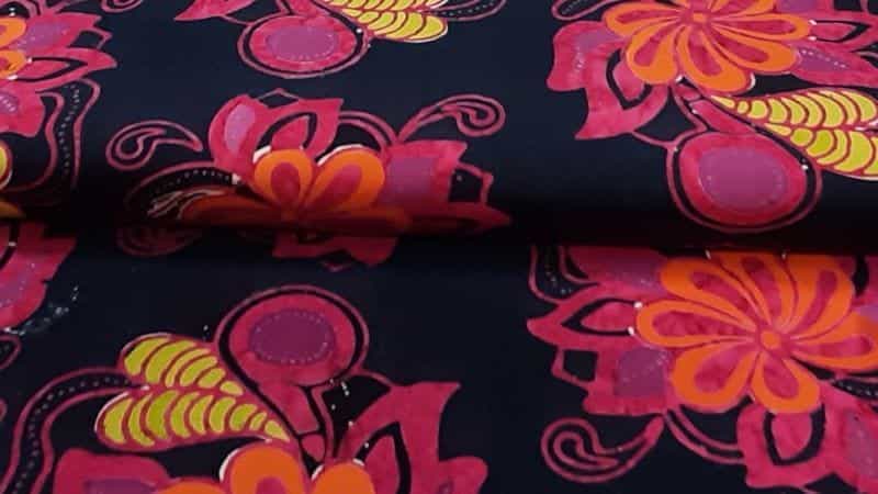 Batik Fabric In Midnight Blue - Flower Print - Christina's Fabrics Online Superstore.  Shop now 