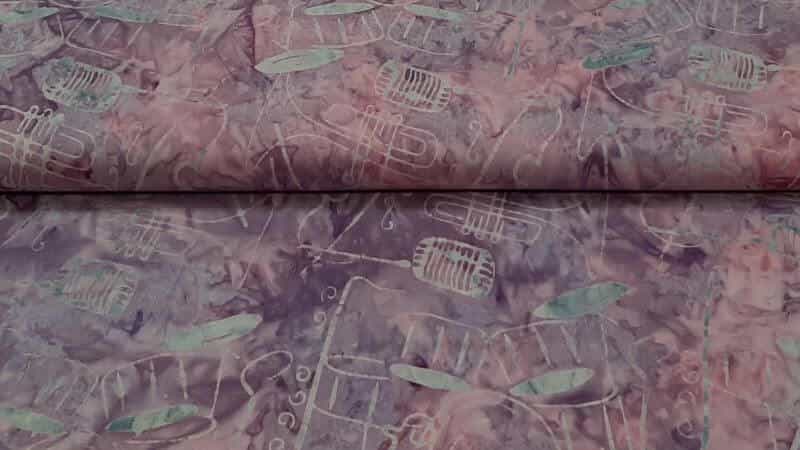 Batik Fabric In Pink/Lilac - Music Notes - Christina's Fabrics Online Superstore.  Shop now 