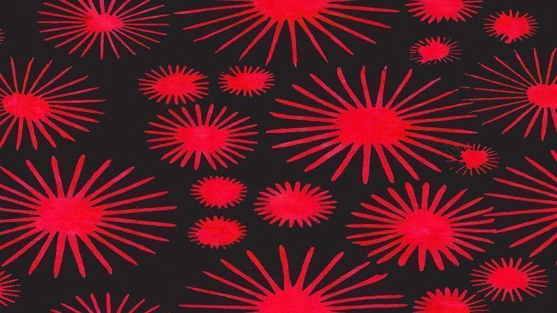 Batik Fabric With Red Dandelion Print - Christina's Fabrics - Online Superstore.  Shop now 