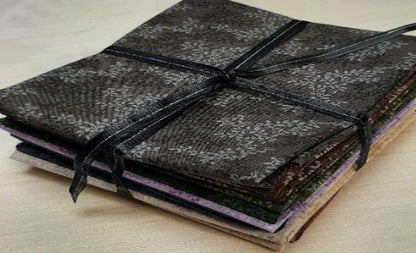 Bundle of Fabric Quarters with A Leaf Print