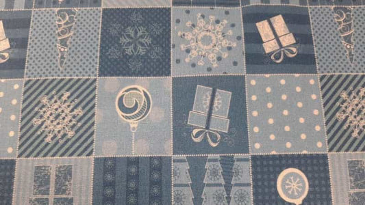 Christmas Cotton in Blue With A Christmas Presents Print - Christina's Fabrics Online Superstore.  Shop now 