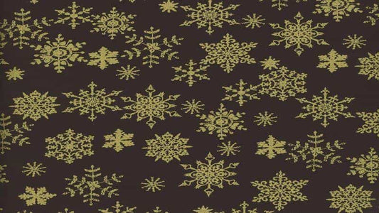 Cotton Christmas Fabric In A Black With Gold Metallic Snowflakes - Christina's Fabrics Online Superstore.  Shop now 