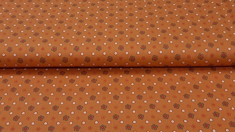Cotton Fabric An Orange Tiny Floral Print - Christina's Fabrics Online Superstore.  Shop now 