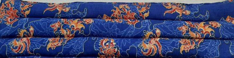 Cotton Fabric In A Blue, Yellow and Red Print - Christina's Fabrics - Online Superstore.  Shop now 