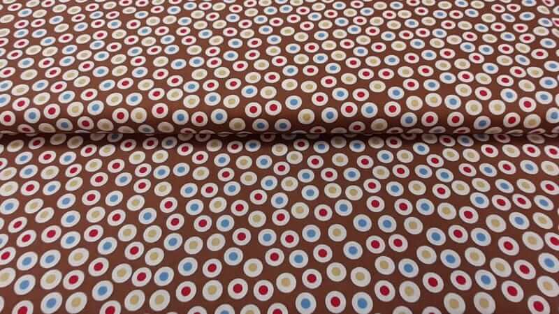Cotton Fabric In A Brown With A Dot Print - Christina's Fabrics - Online Superstore.  Shop now 