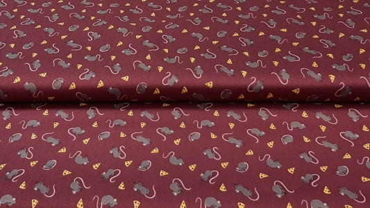 Cotton Fabric In A Burgundy Color With A Cute Print - Christina's Fabrics - Online Superstore.  Shop now 