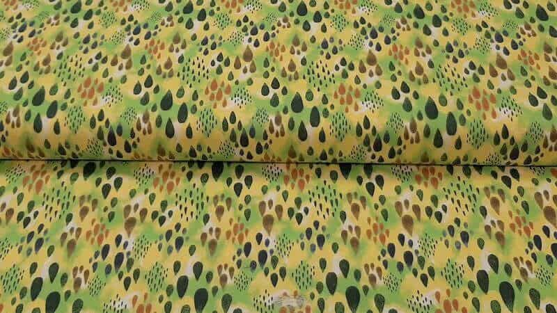 Cotton Fabric In A Green Drop Print - Christina's Fabrics Online Superstore.  Shop now 