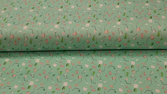 Cotton Fabric In A Mint Lamp Print - Christina's Fabrics Online Superstore.  Shop now 