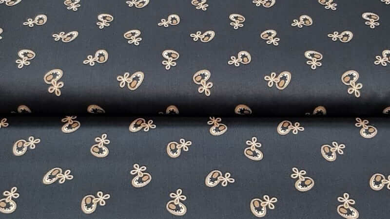 Cotton Fabric In A Navy Blue Print - Christina's Fabrics - Online Superstore.  Shop now 