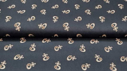 Cotton Fabric In A Navy Blue Print - Christina's Fabrics - Online Superstore.  Shop now 