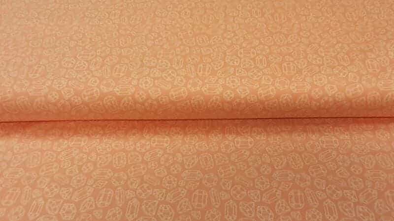 Cotton Fabric In A Peach Color With A Print - Christina's Fabrics Online Superstore.  Shop now 