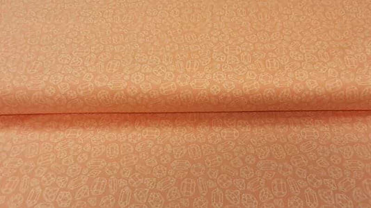 Cotton Fabric In A Peach Color With A Print - Christina's Fabrics Online Superstore.  Shop now 