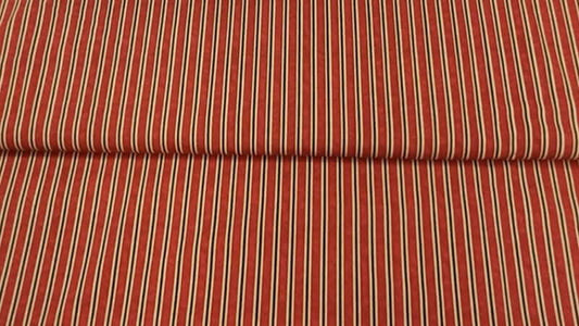 Cotton Fabric In A Rusty Brown Striped Print - Christina's Fabrics - Online Superstore.  Shop now 