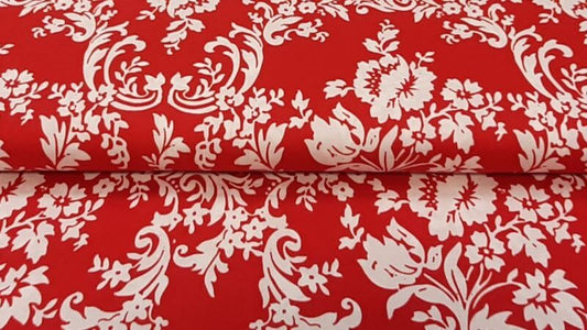 Cotton Fabric In Red With A Print - Christina's Fabrics - Online Superstore.  Shop now 