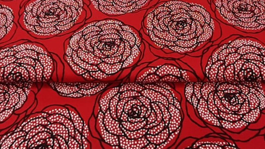 Cotton Fabric | Red | Large Flower Print | Christina's Fabrics - Christina's Fabrics - Online Superstore.  Shop now 