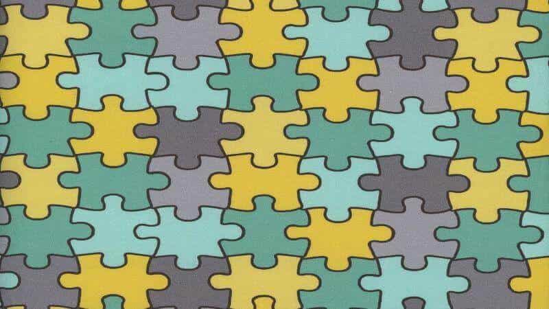 Cotton Fabric | Teal/Yellow/Grey | Puzzle | Christina's Fabrics - Christina's Fabrics Online Superstore.  Shop now 
