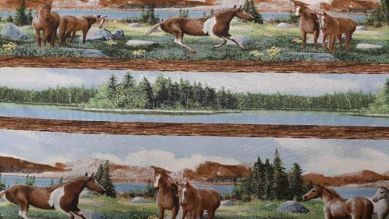 Cotton Fabric With A Wild Horses Print - Christina's Fabrics - Online Superstore.  Shop now 