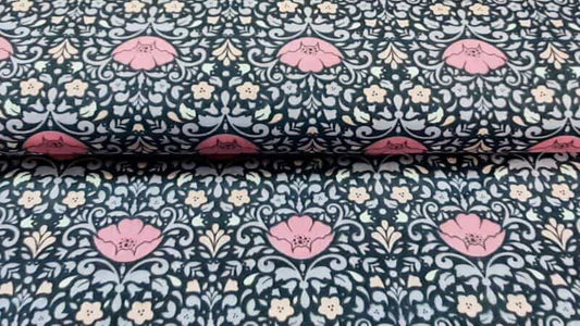 Double Gauze Fabric In A Floral Damask - Christina's Fabrics Online Superstore.  Shop now 