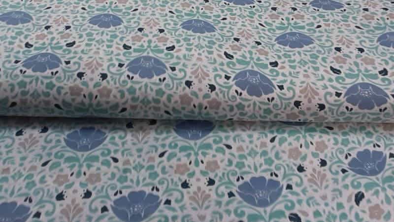 Double Gauze Fabric in Light Blue Floral Damask $3.95 - Christina's Fabrics Online Superstore.  Shop now 