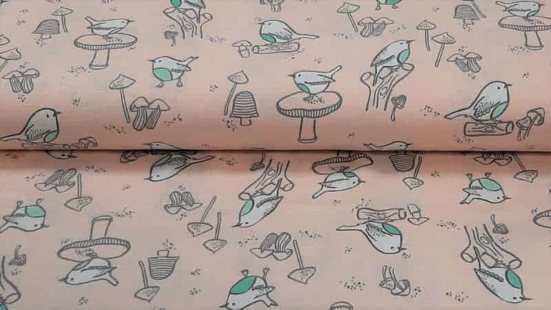 Double Gauze Fabric in Pink With A Birds Print $3.95 - Christina's Fabrics Online Superstore.  Shop now 