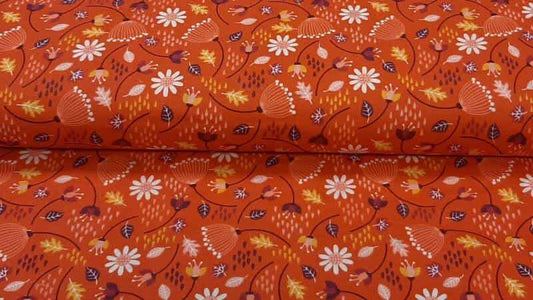 Double Gauze Fabric in Rusty Orange Print - Christina's Fabrics Online Superstore.  Shop now 