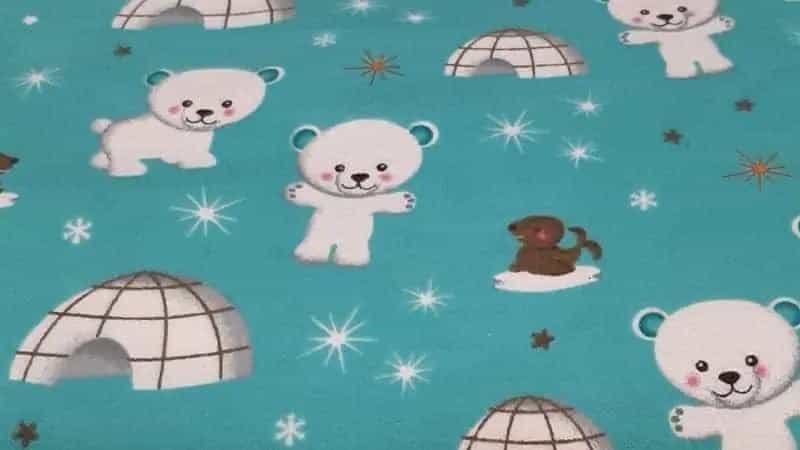 Flannel Fabric In A Blue Igloo Print - Christina's Fabrics Online Superstore.  Shop now 