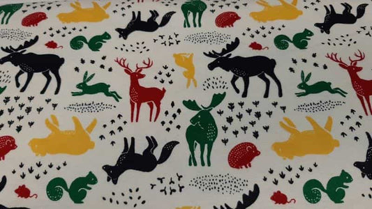 Flannel Fabric In A Cream Color With An Animal Print - Christina's Fabrics Online Superstore.  Shop now 