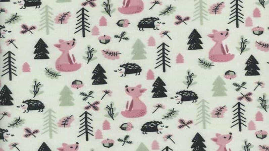 Flannel Fabric In A Mint Green Color With A Woodland Animal Print - Christina's Fabrics - Online Superstore.  Shop now 
