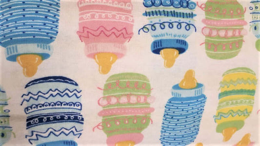 Flannel Fabric In An Assorted Baby Bottle Print - Christina's Fabrics - Online Superstore.  Shop now 