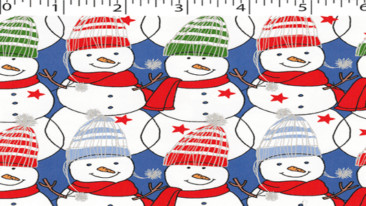 Flannelette Fabric With A Snowman Print - Christina's Fabrics - Online Superstore.  Shop now 